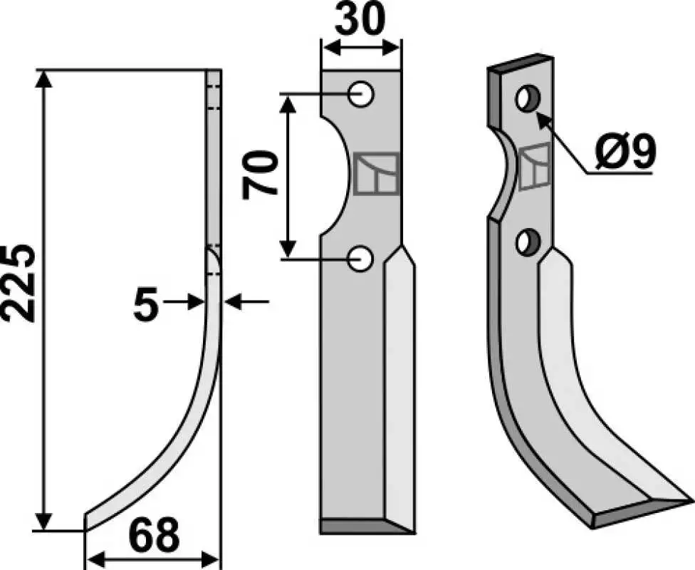 Fräsmesser 225x30mm, links